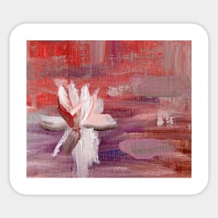 Abstract Oil Painting Waterlily 3c2 Mauve Maroon Sticker
